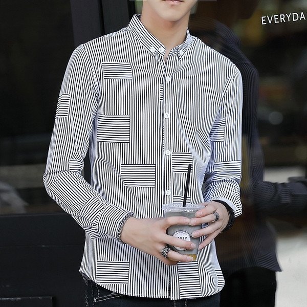 Cămașă elegantă pentru bărbați, cu mâneci lungi, în trei culori