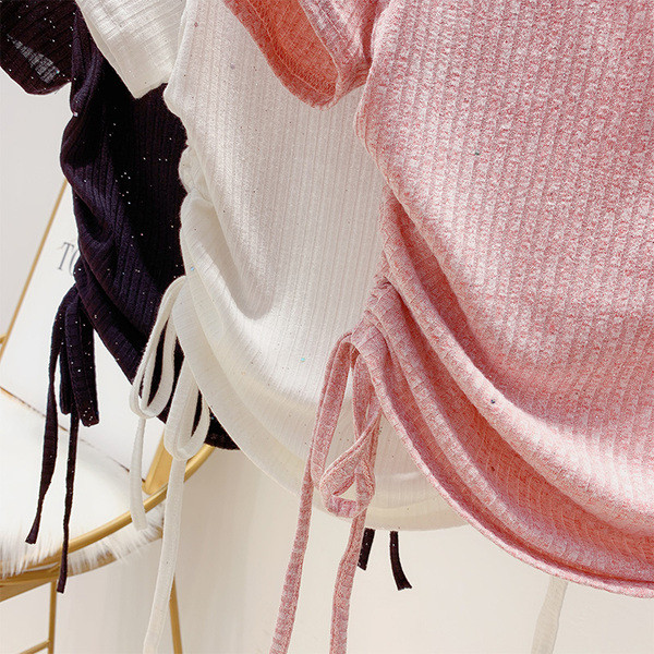 Bluza de dama cu maneci scurte si cravate in trei culori