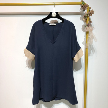 Rochie cu decolteu in V si maneci 3/4 cu cravate