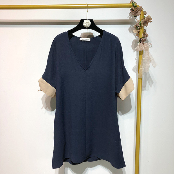 Rochie cu decolteu in V si maneci 3/4 cu cravate