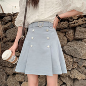 Fusta de dama moderna cu talie inalta cu nasturi in trei culori