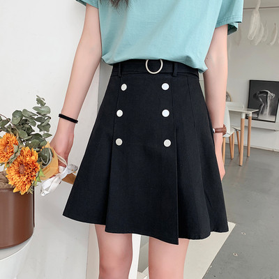 Fusta de dama moderna cu talie inalta cu nasturi in trei culori