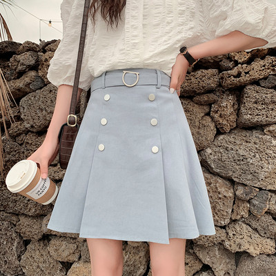 Fusta de dama moderna cu talie inalta cu nasturi in trei culori