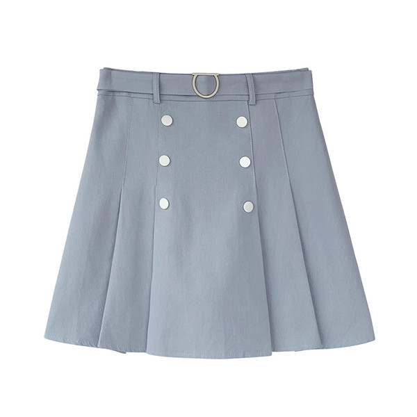 Fusta de dama moderna cu talie inalta cu nasturi in trei culori