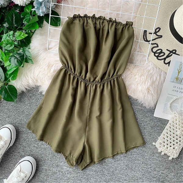 Salopeta scurta de dama cu umerii goi in patru culori