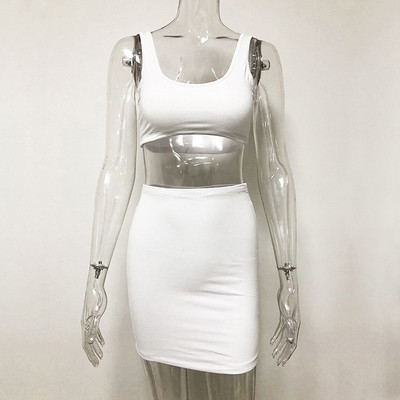 Set dama din doua parti - fusta si maiou in mai multe culori