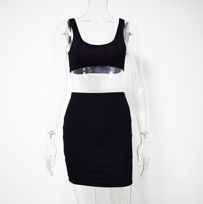 Set dama din doua parti - fusta si maiou in mai multe culori