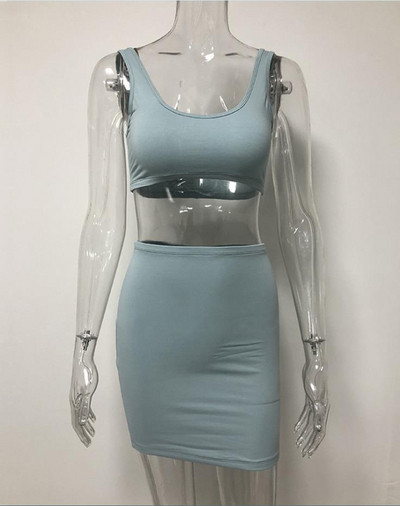 Set dama din doua parti - fusta si maiou in mai multe culori