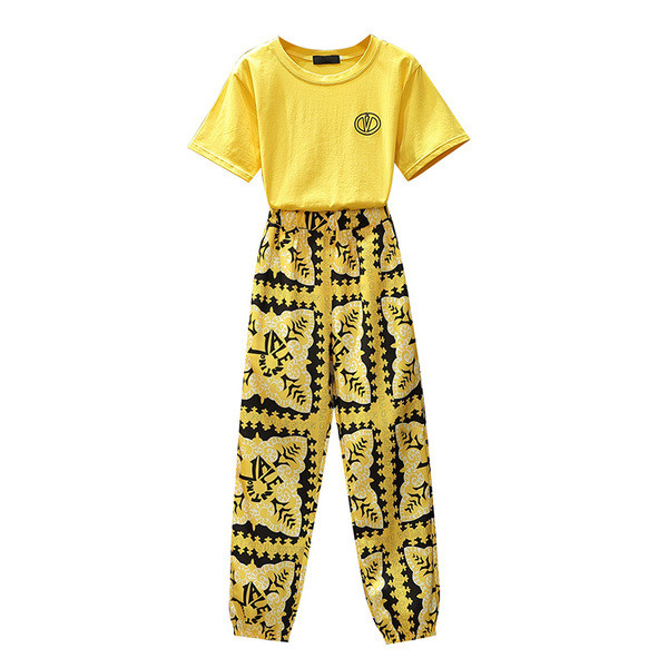 Κομψό και μοντέρνο γυναικείο σετ εώς  4XL σε κίτρινο και πράσινο χρώμα