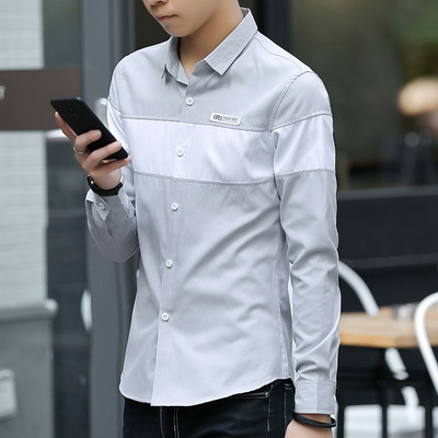 Cămașă bărbătească actuală în trei culori cu emblemă