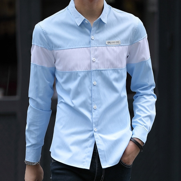 Cămașă bărbătească actuală în trei culori cu emblemă