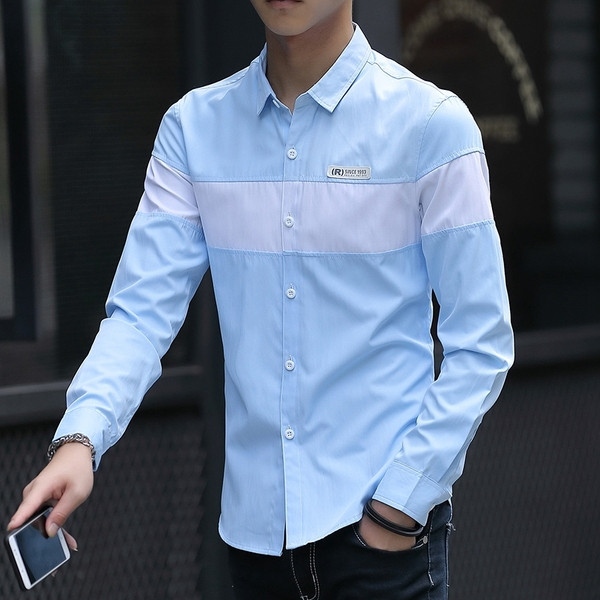 Cămașă bărbătească actuală în trei culori cu emblemă