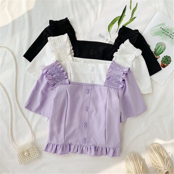 Bluza scurta de dama eleganta cu nasturi in mai multe culori