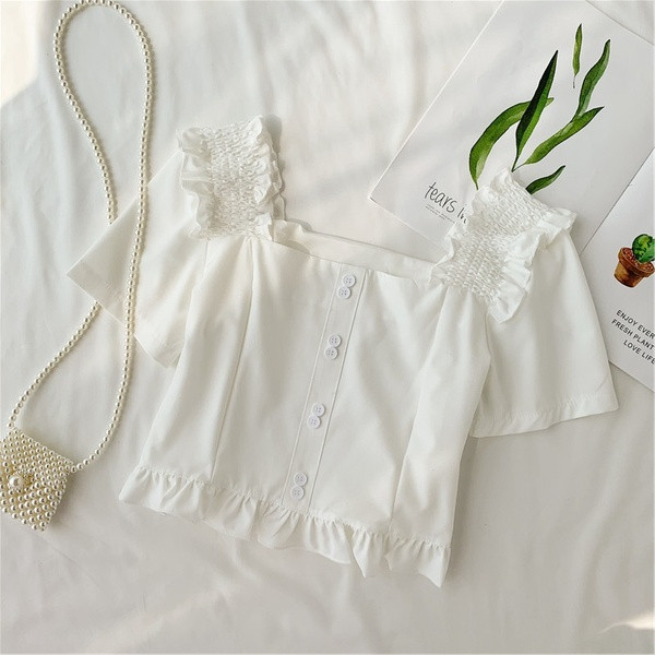 Bluza scurta de dama eleganta cu nasturi in mai multe culori