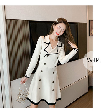 Rochie elegantă de damă cu nasturi și mărimi până la 4XL în negru, alb și roșu