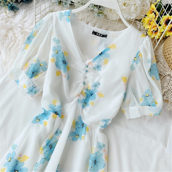 Rochie moderna de dama cu model floral