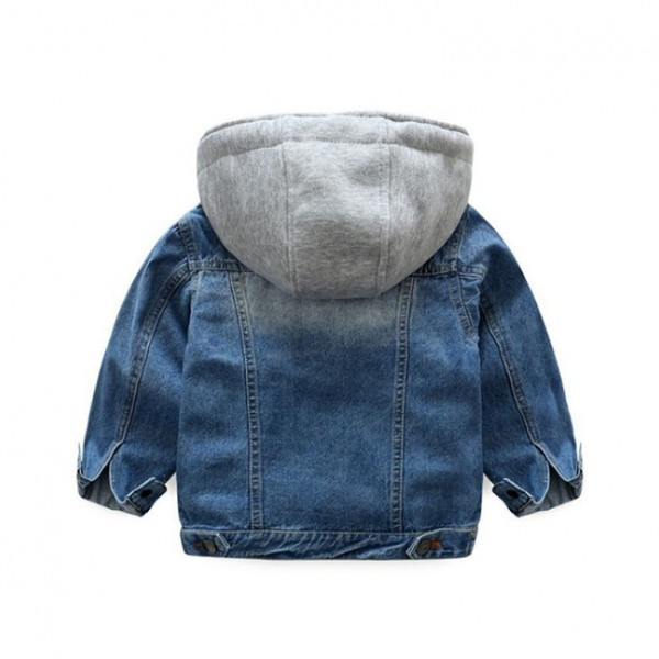 Új modell gyerek farmer dzseki kapucnival kék színben fiúknak