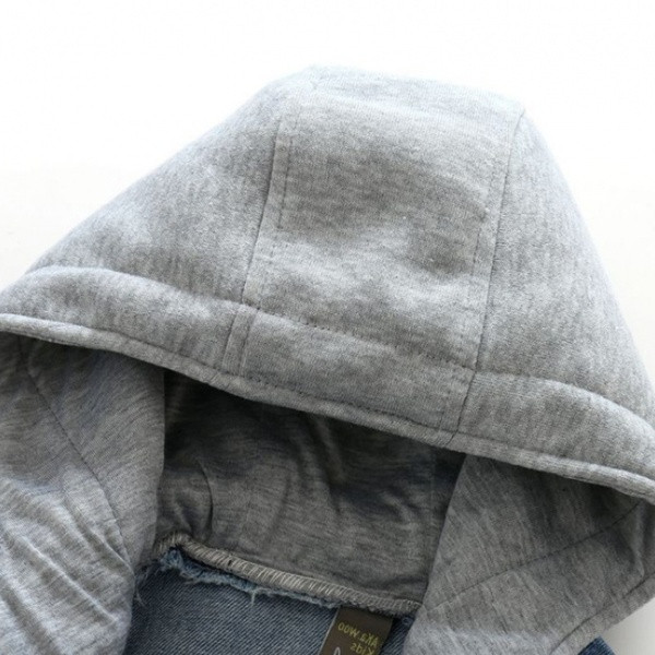 Új modell gyerek farmer dzseki kapucnival kék színben fiúknak