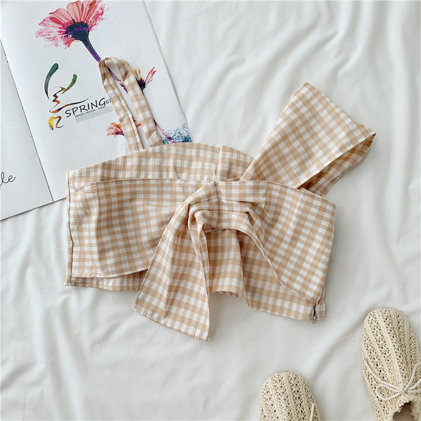 Top dama in carouri in doua culori