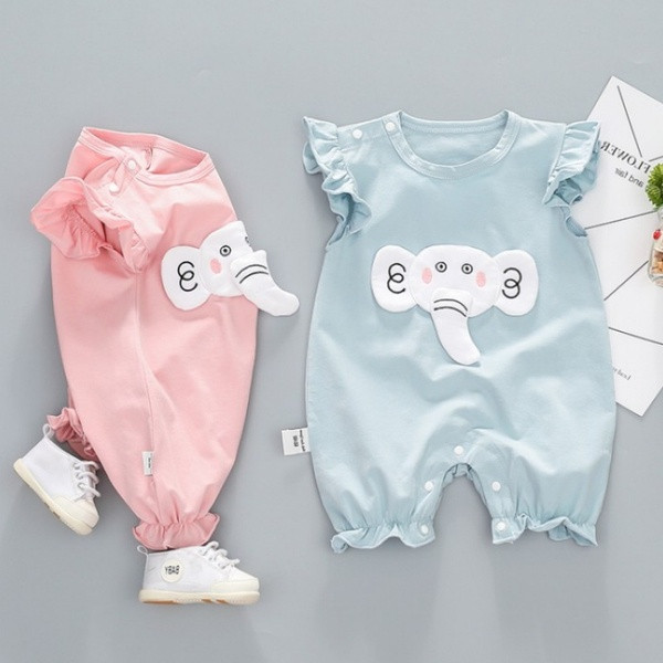 Model nou de salopete bebelusi pentru fete in albastru si roz