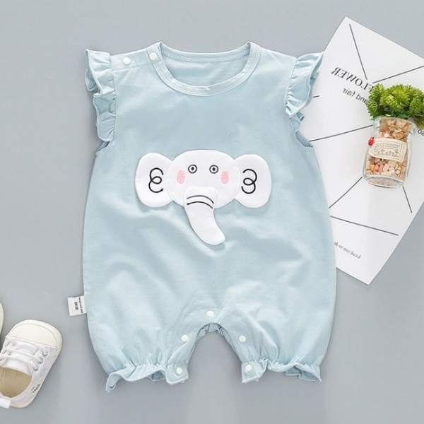 Model nou de salopete bebelusi pentru fete in albastru si roz