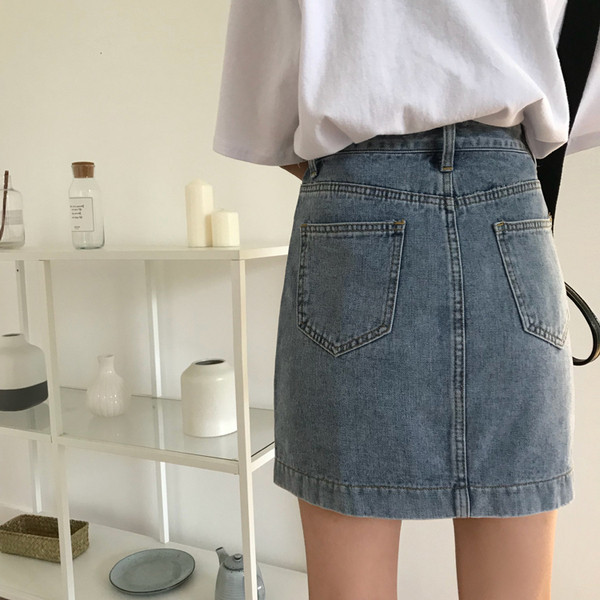 Fusta dama casual din denim - model drept