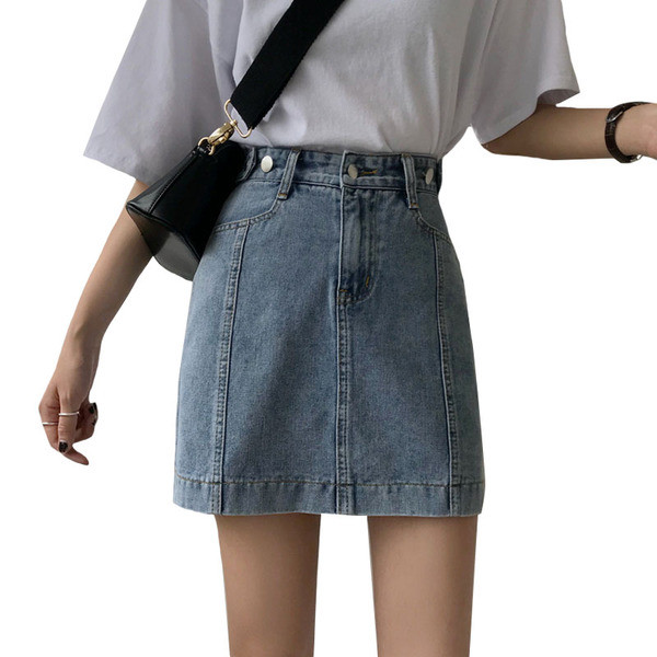 Fusta dama casual din denim - model drept