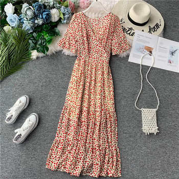 Rochie moderna de dama cu decolteu in V in doua culori