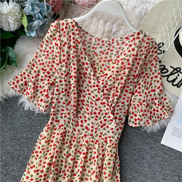 Rochie moderna de dama cu decolteu in V in doua culori