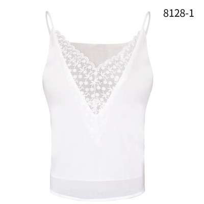 Maieu casual de damă cu bretele subțiri și decolteu în V în trei culori