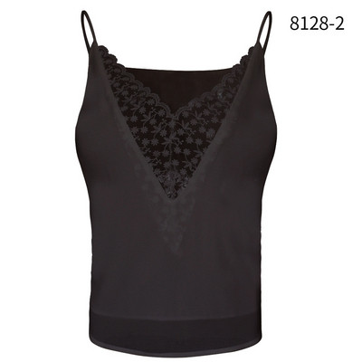 Maieu casual de damă cu bretele subțiri și decolteu în V în trei culori