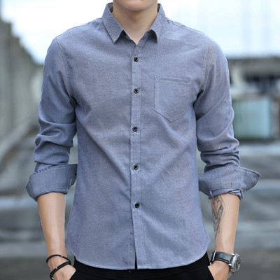 Cămașă de ultimă oră pentru bărbați cu buzunar în patru culori