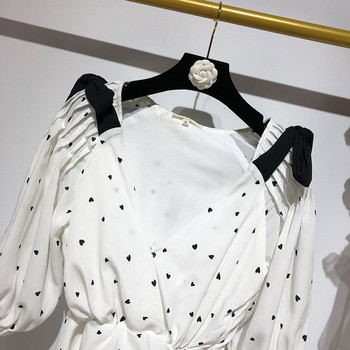 Rochie de dama alb cu aplicatie - inima