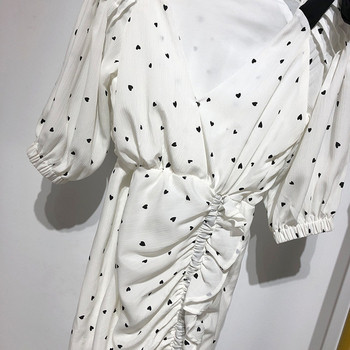 Rochie de dama alb cu aplicatie - inima