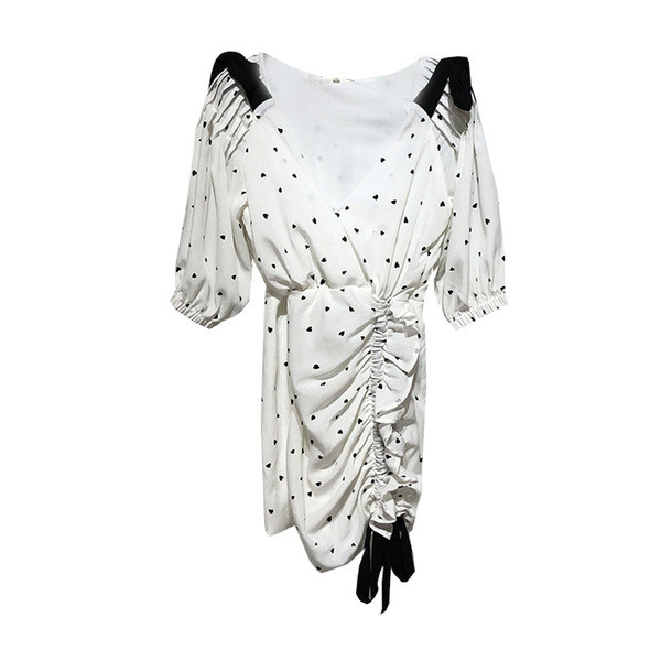 Rochie de dama alb cu aplicatie - inima