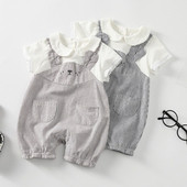 Salopeta moderna pentru copii in dungi pentru baieti in doua culori