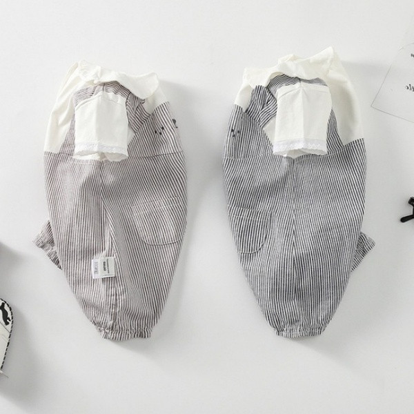 Salopeta moderna pentru copii in dungi pentru baieti in doua culori