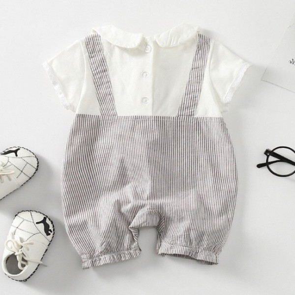 Salopeta moderna pentru copii in dungi pentru baieti in doua culori