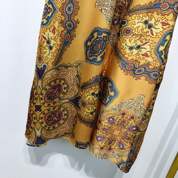 Rochie lată, lungă, cu model colorat