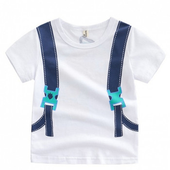 Нов модел детска тениска с апликация в бял цвят