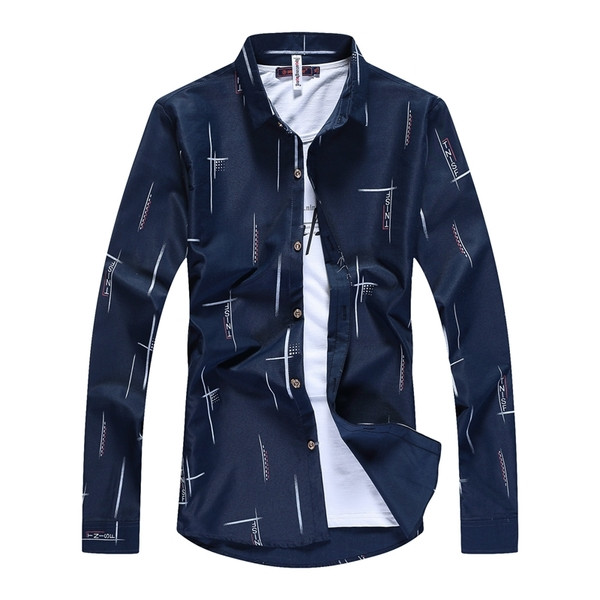 Модерна мъжка риза с дълъг ръкав и копчета-в три цвята
