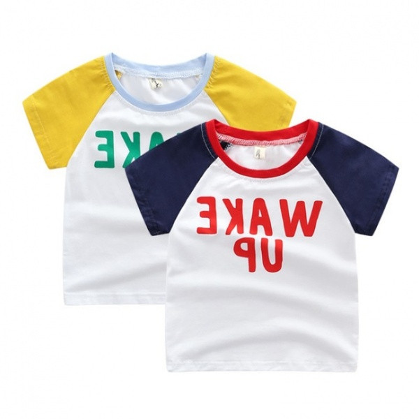 Tricou pentru copii modern cu aplicatie pentru baieti in doua culori