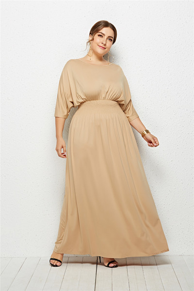 Rochie casual dama cu decolteu O si maneci 3/4 in mai multe culori