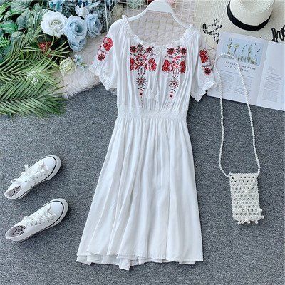 Rochie casual dama cu broderie in mai multe culori