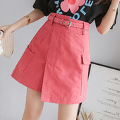 Fusta casual dama cu talie inalta in mai multe culori cu curea