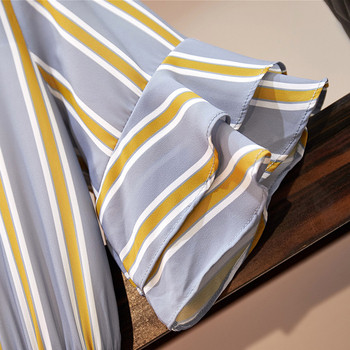 Rochie de dama in dungi cu maneci scurte si marimi pana la 5XL