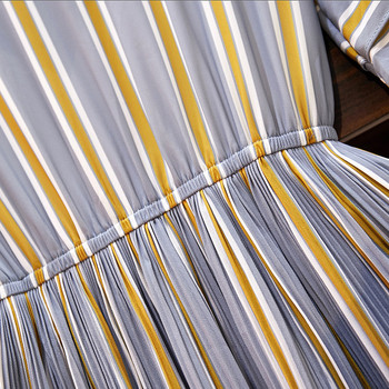 Rochie de dama in dungi cu maneci scurte si marimi pana la 5XL