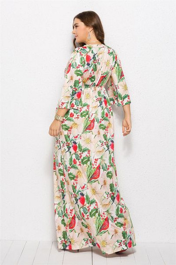 Rochie lunga de dama cu maneci 3/4 potrivita pentru plaja in trei culori