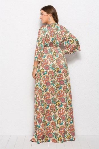 Rochie lunga de dama cu maneci 3/4 potrivita pentru plaja in trei culori