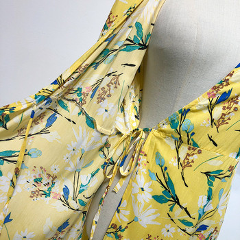 Rochie lunga de dama cu cravate in talie